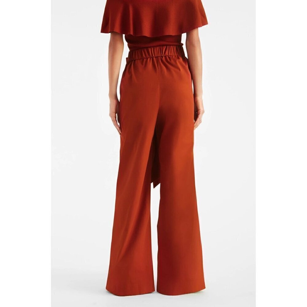 Sachin & Babi Sophie Pants rust wide leg paper bag waist.  Size 12 - Picture 3 of 12